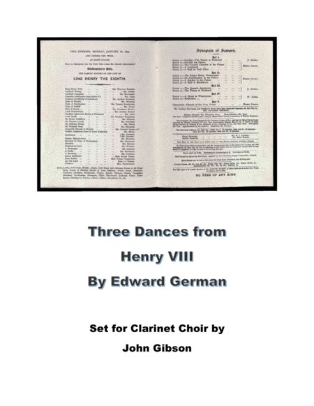 3 Dances From Henry VIII Set For Clarinet Choir